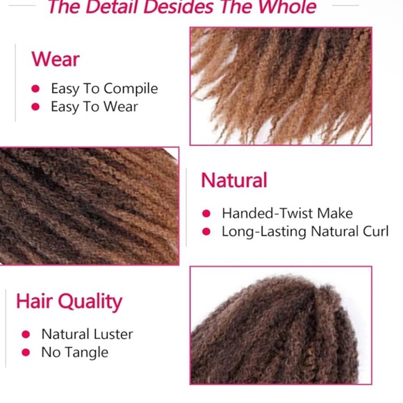 ZRQ 8 Packs Marley Afro Twist Braid 14 inch Ombre Brown Marley T1B/27 - Picture 4 of 10